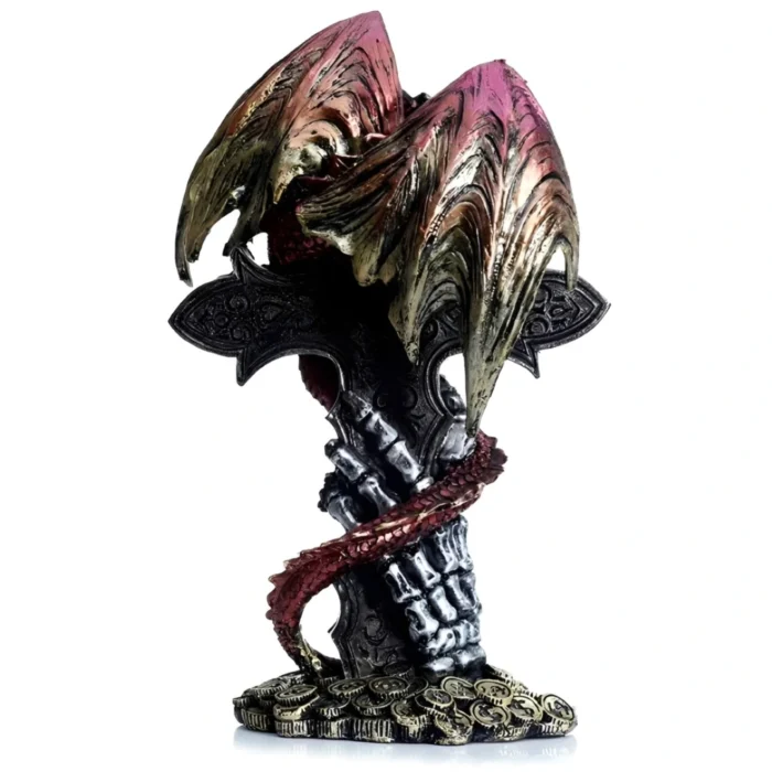 Dragão Guardião Celta decorativo em resina 24 cm