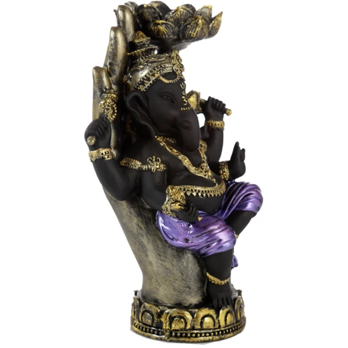 Ganesha na Mão com Flor de Lótus em detalhe