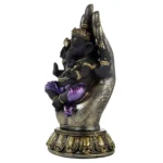 Estátua Ganesha na Mão para decoração hindu e espaço espiritual