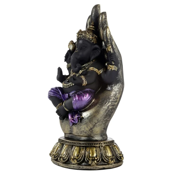 Estátua Ganesha na Mão para decoração hindu e espaço espiritual