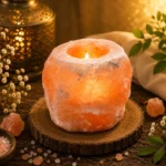 Porta Velas Sal dos Himalaias Natural | Sal Rosa Decorativo