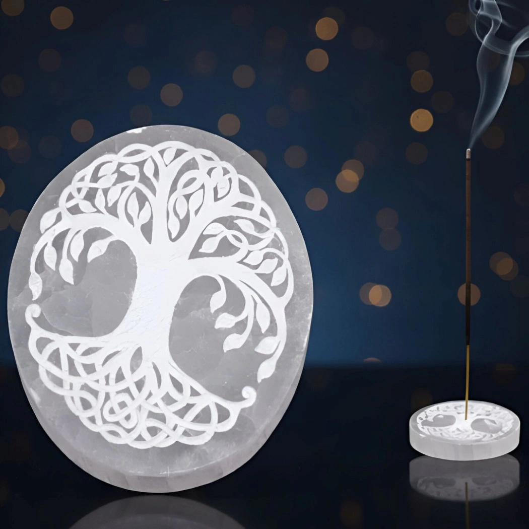 selenita2 Porta Incenso de Selenita