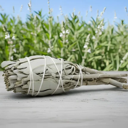 Mini Tocha Sálvia Branca 9cm