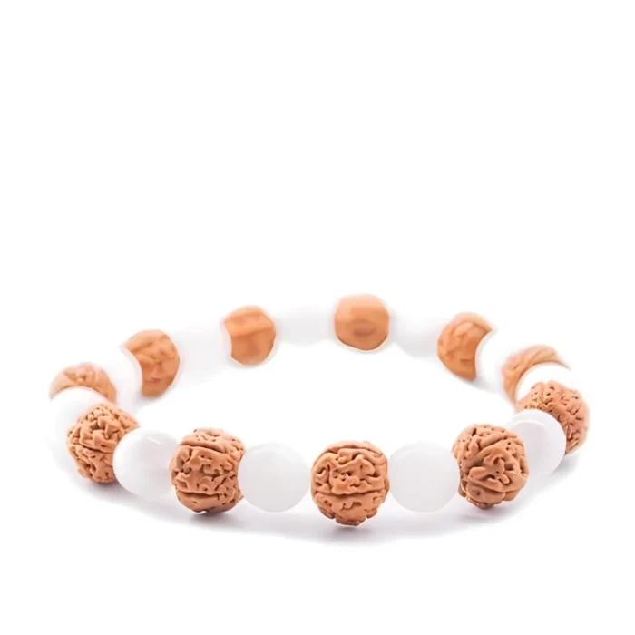 Pulseira de Selenita e Rudraksha