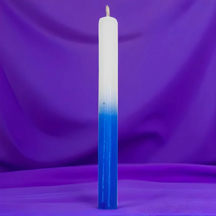 Vela Branca e Azul 15cm