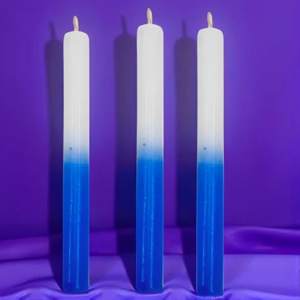 Vela Branca e Azul 15cm