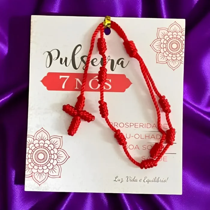 Pulseira dos 7 nós com Cruz