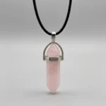 Pendente Quartzo Rosa Biterminada Harmonia e Suavidade