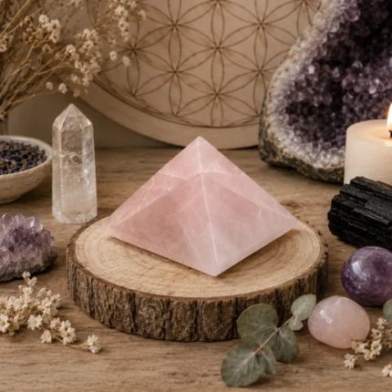 Pirâmide de Quartzo Rosa | Amor Harmonia e Equilíbrio Energético