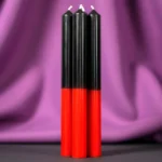 Vela Preta e vermelha 15 cm - Força e Proteção