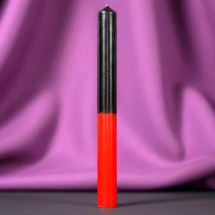 Vela Preta e vermelha 15 cm - Força e Proteção Ritual