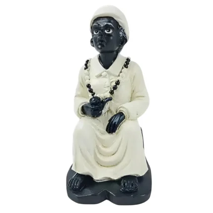 Estátua Preta Velha 10cm Sabedoria e Luz Espiritual