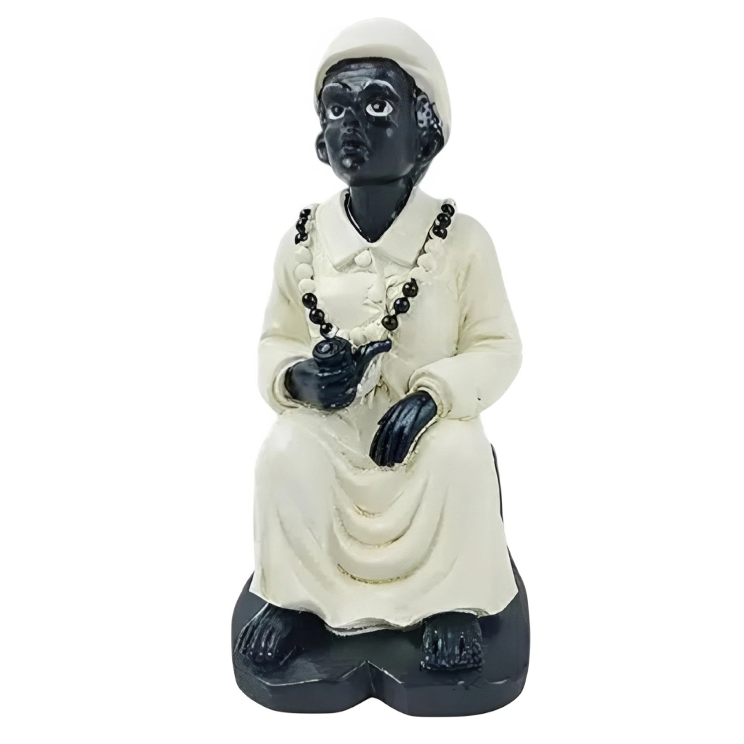 Estátua Preta Velha 10 Estátua Preta Velha 10cm Sabedoria e Luz Espiritual