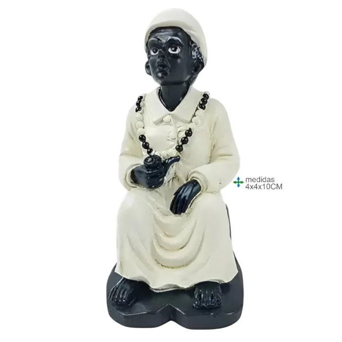 Estátua Preta Velha 10cm Sabedoria e Luz