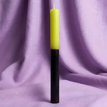 Vela Amarela e Preta 15cm - Uso Espiritual e Decorativo