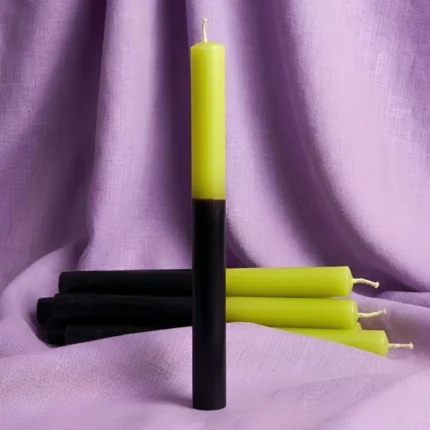 Vela Amarela e Preta 15cm - Uso Espiritual