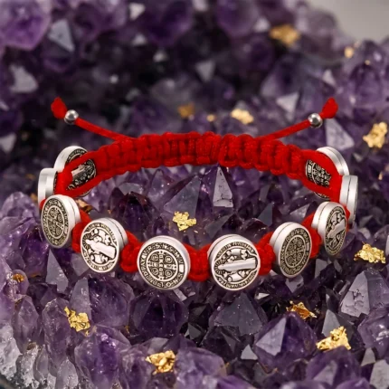 Pulseira de São Bento Vermelha Ajustável ao pulso