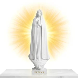 Estátua Nossa Senhora de Fátima Branca 23,5 cm | Altar Espiritual