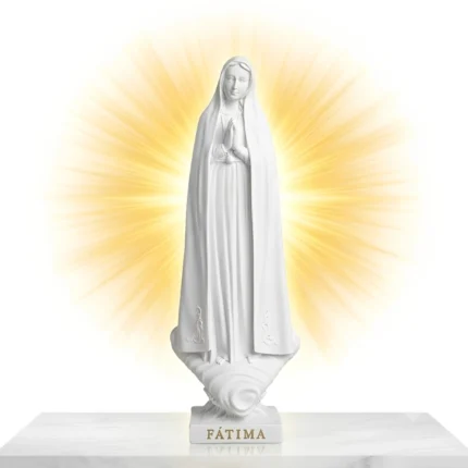 Estátua Nossa Senhora de Fátima Branca 23,5 cm | Altar Espiritual