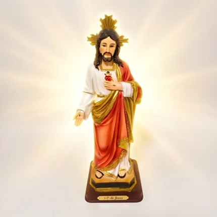 Estátua Sagrado Coração de Jesus em resina