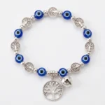 Pulseira Olho Turco com Árvore da Vida - Amuleto de Proteção