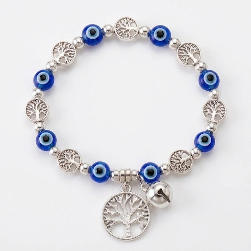 Pulseira Olho Turco com Árvore da Vida Pulseira Olho Turco com Árvore da Vida - Amuleto de Proteção