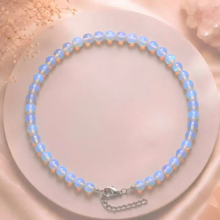 Colar de Opalina 8 mm em Opalita