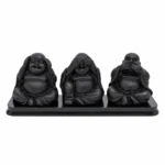 Conjunto Três Budas Sábios preto