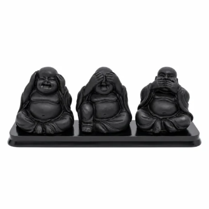 Conjunto Três Budas Sábios preto