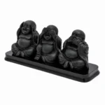 Conunto Três Budas Sábios Preto com três figuras