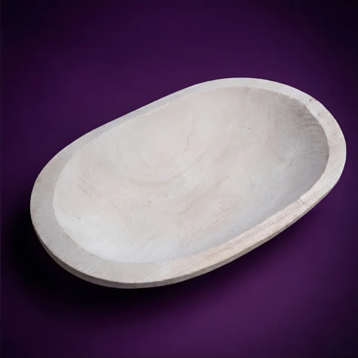 Gamela de Madeira Oval em madeira natural