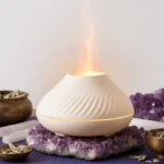 Difusor de Aromas para Óleos Essenciais branco com efeito de chama