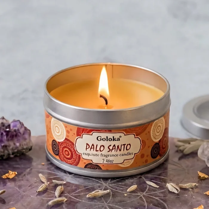 Vela Aromática de Pau Santo Goloka em Lata