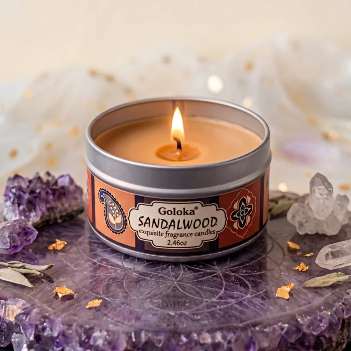Vela Aromática de Sândalo Goloka em lata