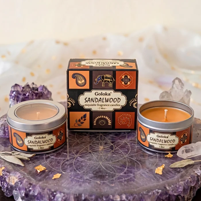 Vela Aromática de Sândalo Goloka para uso caseiro